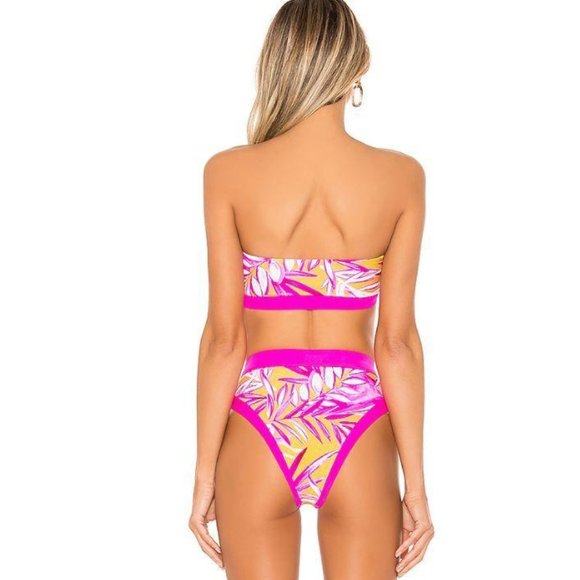 NWT Lovers + Friends Little Me Bikini Strapless Bandeau Top in Palm, Size XS - Picture 4 of 6